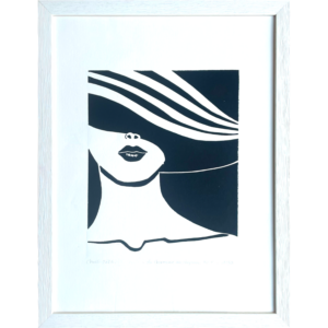 La Charmeuse au Chapeau - Noir Luxe - 30x40 cm