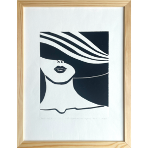 La Charmeuse au Chapeau - Noir Luxe - 30x40 cm