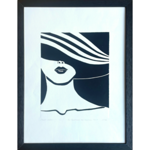 La Charmeuse au Chapeau - Noir Luxe - 30x40 cm