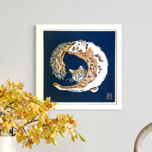 Chat Ronron Rond - Bleu - 30x30 cm