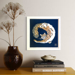 Chat Ronron Rond - Bleu - 30x30 cm