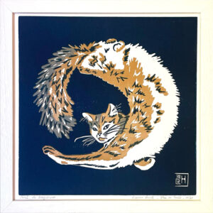 Chat Ronron Rond - Bleu - 30x30 cm