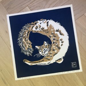 Chat Ronron Rond - Bleu - 30x30 cm