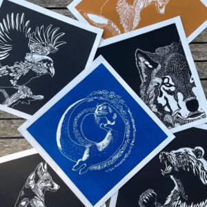 Loutre - Bleu Océan - 30x30 cm