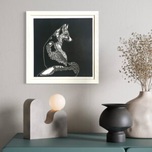 Renard Noir - 30x30 cm
