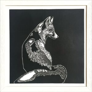 Renard Noir - 30x30 cm