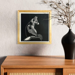 Renard Noir - 30x30 cm