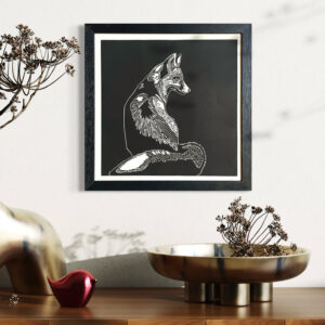Renard Noir - 30x30 cm