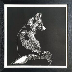 Renard Noir - 30x30 cm