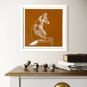 Renard Ocre - 30x30 cm