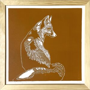 Renard Ocre - 30x30 cm