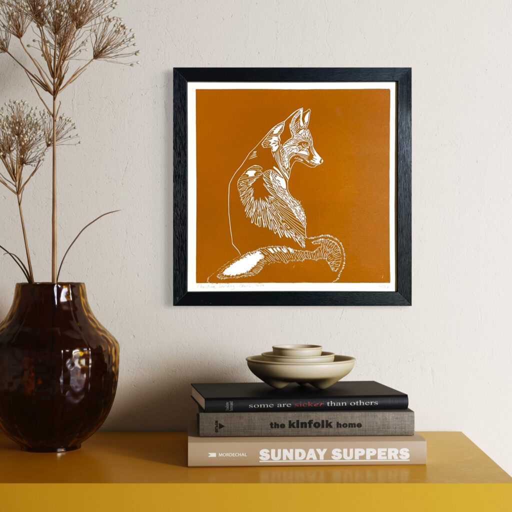 Renard Ocre - 30x30 cm