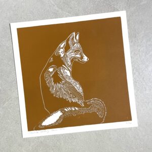 Renard Ocre - 30x30 cm