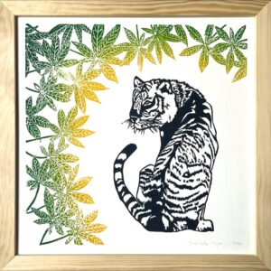 Tigre au feuillage vert - 30x30 cm