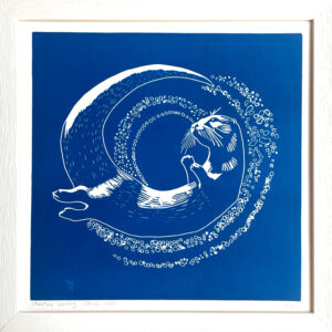 Loutre - Bleu Océan - 30x30 cm