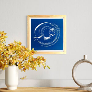 Loutre - Bleu Océan - 30x30 cm