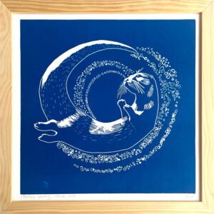 Loutre - Bleu Océan - 30x30 cm