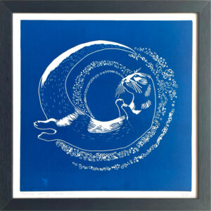 Loutre - Bleu Océan - 30x30 cm