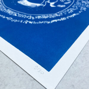 Loutre - Bleu Océan - 30x30 cm