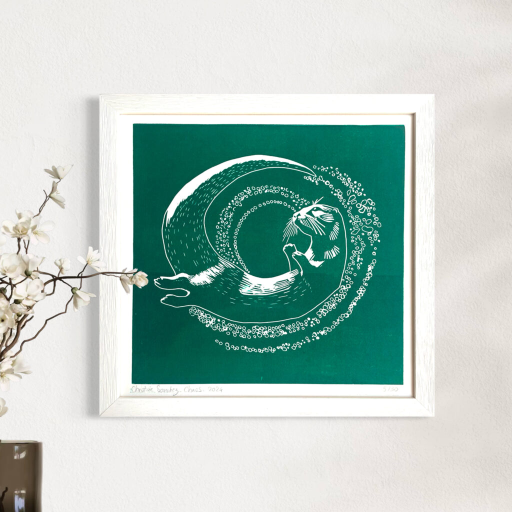 Loutre - Vert Émeraude - 30x30 cm