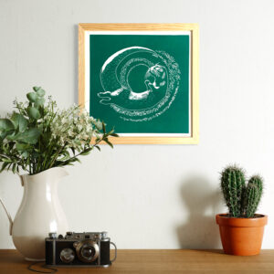 Loutre - Vert Émeraude - 30x30 cm