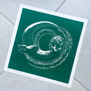 Loutre - Vert Émeraude - 30x30 cm
