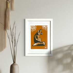 Renard au Printemps - Ocre - 17x23 cm