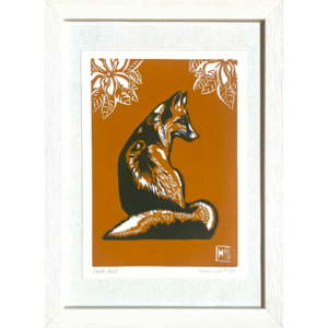 Renard au Printemps - Ocre - 17x23 cm