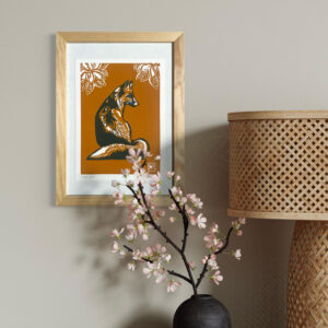 Renard au Printemps - Ocre - 17x23 cm