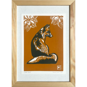 Renard au Printemps - Ocre - 17x23 cm