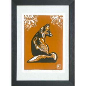 Renard au Printemps - Ocre - 17x23 cm