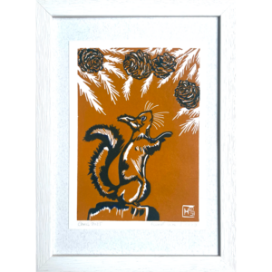 Écureuil d'Automne - Ocre - 17x23 cm