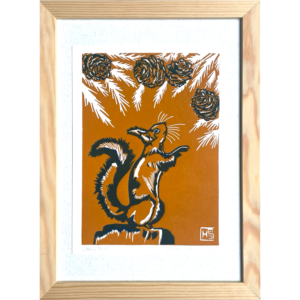 Écureuil d'Automne - Ocre - 17x23 cm