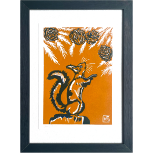 Écureuil d'Automne - Ocre - 17x23 cm