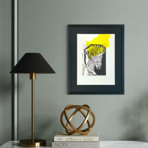 Zèbre - Jaune - 33x50 cm