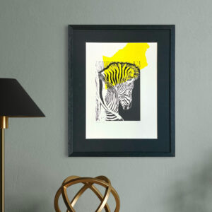 Zèbre - Jaune - 33x50 cm