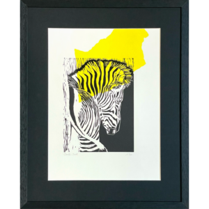 Zèbre - Jaune - 33x50 cm