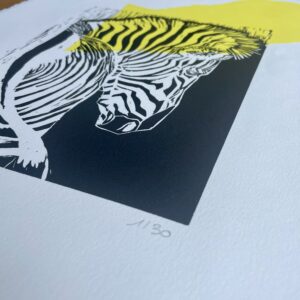 Zèbre - Jaune - 33x50 cm