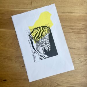 Zèbre - Jaune - 33x50 cm