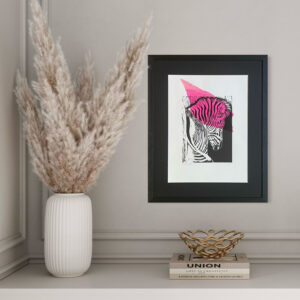 Zèbre - Rose - 33x50 cm