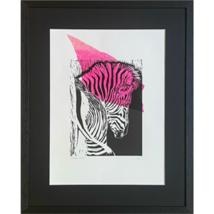 Zèbre - Rose - 33x50 cm