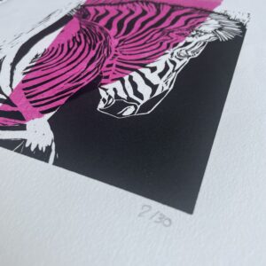 Zèbre - Rose - 33x50 cm